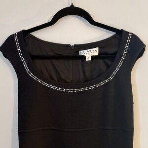 St John Evening Black Rhinestone Dress Size 8